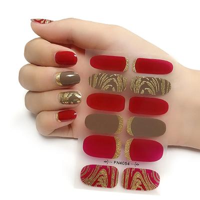 China Nail Salon Ziri Sell Non-Toxic Full 3D Wrap Crystal and Metallic Waterproof Wholesale 3D Nail Art Decoration Nail Stickers Nail Wraps for sale