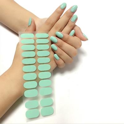 China Ziri Nail Salon Wholesale Waterproof Nail Wraps Art Decoration Nail Stickers 22Tips Plain Color Non-toxic Nail for sale