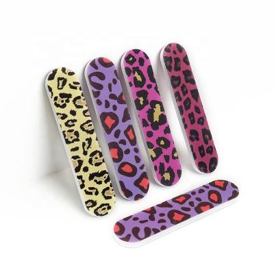 China Wholesale Nail Art Tools Leopard Limas Kids Emery Board Bulk Custom Logo Factory Eco-Friendly Ziri Limes Mini Disposable Nail Files 180/240 for sale