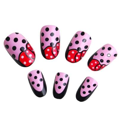 China Custom Cute Design ZIRI DIY Homemade False Nail For Girls Press On Nails With 24pcs One Set With Box for sale