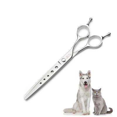 China Viable Wholesale 7 Inch Stainless Steel Pet Hair Grooming Shears Thinning Scissors for sale