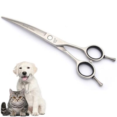 China 2021 Sustainable Fashions Stored Dog Cat Grooming Hot Curved Hair Pet Scissors For Sale for sale