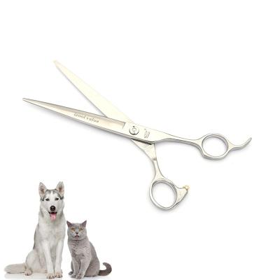 China Customized Logo Viable 7.0 Inch Straight Japanese Professional Dog Pet Grooming Scissors for sale