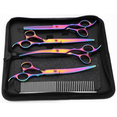 China Color Sustainable Creativity Stainless Steel Practical Pet Cutting Professional Scissors Set for sale