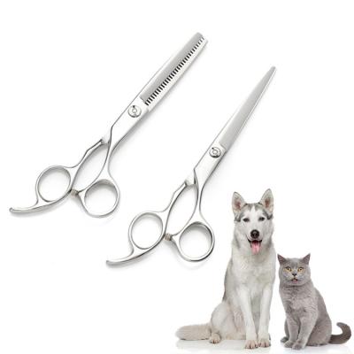 China Professional Custom Viable 6 Inch Stainless Steel Logo Dog Pet Scissors Grooming Set for sale