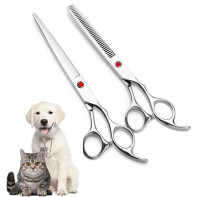 China Professional Durable Stainless Steel Case Trimming Scissors Trimming Tools Pet Grooming Dog Scissors Set for sale