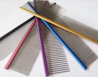 China China New Sustainable All-Season Stainless Steel Pet Color Dog Comb Set for sale