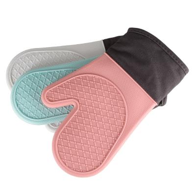 China Professional Silicone Heat Resistant Oven Gloves Minimalist Extra Long Cotton for sale