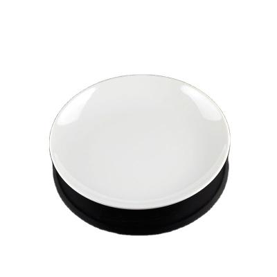 China Custom Logo7 Minimalist 8 9 inch Wholesale Ceramic White Dinner Dish for sale