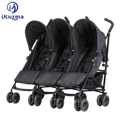 China Triple Travel System Stroller Safety System Folding 3 Baby Twin Baby Pram Stroller For Triplets for sale