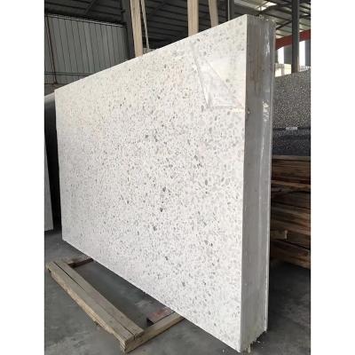 China Artificial Stone Chips White Marble Floor Terrazzo Slab Factory direct size quartz stone modern countertops large size for sale