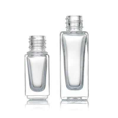 China Transparent frosted square glass bottle 30ml china dropper bottle cosmetic wholesale cosmetic glass dropper bottle for sale