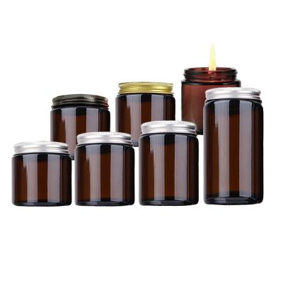 China Wholesale Home Decoration 100ml 120ml 250ml Glass Matte Candle Jars Candle Holders Lanterns And Luxury Empty Candle Jars With Lid for sale