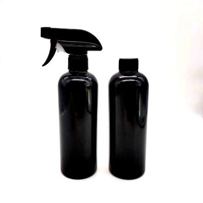 China Household Products Matte Black Colored Hairdresser Plastic Bottle Unbreakable Spray Cleaning Bottle for sale