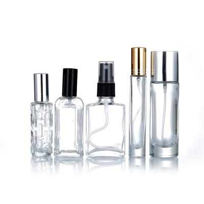 China High Quality Cosmetic Glass Pocket White Black Empty Glass 20ml Perfume Bottle With Sprayer for sale