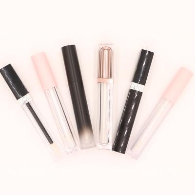 China Wholesale Plastic Cosmetic Tube Lip Gloss Square Shape Customized Cosmetic Lip Gloss Tube Containers Lipstick With Brush for sale