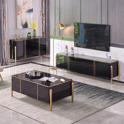 China Luxury Storage Living Room Set TV Stand With Coffee Table Set for sale