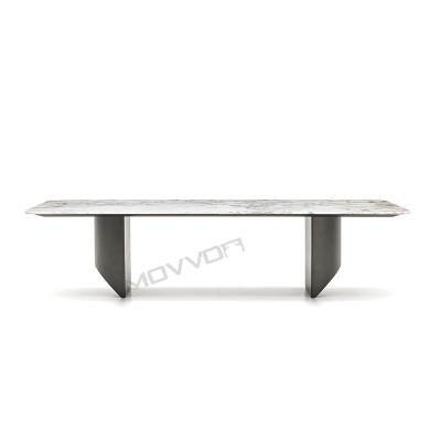 China Modern Popular Home Marble Furniture Factory Rectangle Top Dining Table Set Modern Design Luxury Dining Table for sale