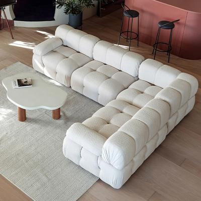 China Modern Design Sofa Set Group Modular Furniture Tufted Linen Fabric Beautiful Upholstered Sofa for sale