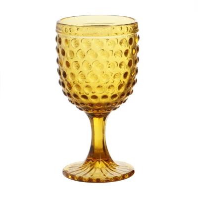 China Joys of Daily Life Home 2021 New High Quality Machine Pressed Polka Dot Colored Wine Glasses for sale