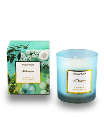 China Custom Colored Crystal Private Label Glass Jar Flame Scented Soy Candle for sale