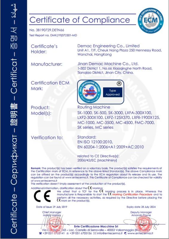 CE - Jinan Demac Machine Co., Ltd.