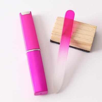 China Wholesale High Quality Plastic Case 9cm Mini Glass Nail File Nail Care for sale