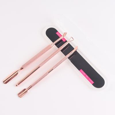 China LOW MOQ Portable Manicure Tool Kit Stainless Steel Cuticle Pusher Gel Nail Polish Remover Remover Peeler for sale