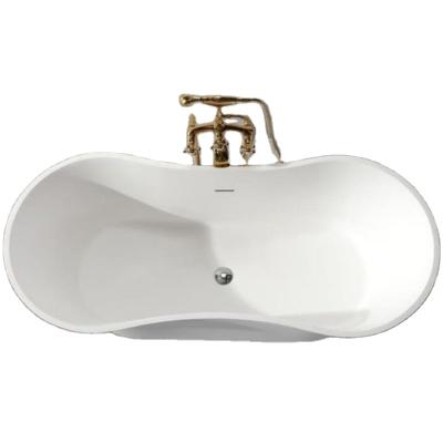 China 2021 Hot Selling Modern Artificial Stone Bathtubs Free Standing White Arch Bathtub for sale