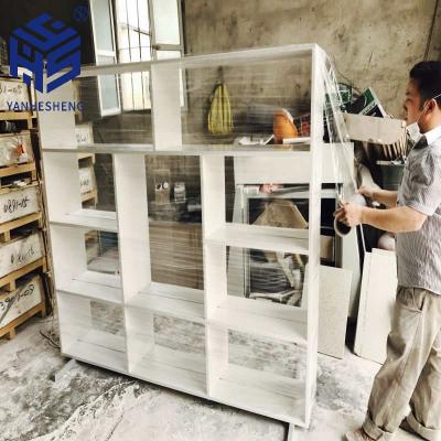 China New Custom Large Surface Convertible Solid Artificial Stone OEM Design White Desks Shelf for sale