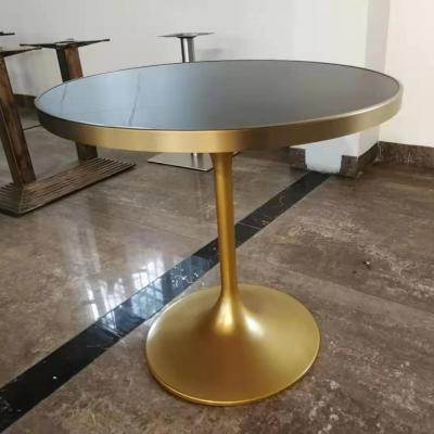 China Black Traditional Marble Tables Tulip Garden Restaurant Dining Table Artificial Stone Dining Tables for sale