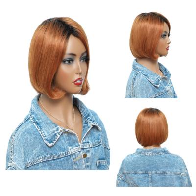 China Bob style wig pixie cuticle full cut good quality wig lined short ombre colored hair short lead remy wig brazilian mink for sale