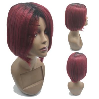 China Cute Bob style wig ladies wig double drawn lined multi colored red 100 lead natural vintage style shortstraight hair wigs for sale