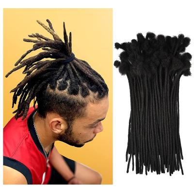 China 20Inch Curly 100% Curly Hair Dreadlock Extensions For Man/Women Full Head Handmade 0.8cm Thickness Can Be Dyed And Dread Bleached for sale