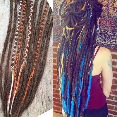 China Yaki Tianrunhair Double Ended Dreadlock Extensions Brown Synthetic Dread 20 Inch Handmade Dread Extensions Crochet Hippie Locs for sale