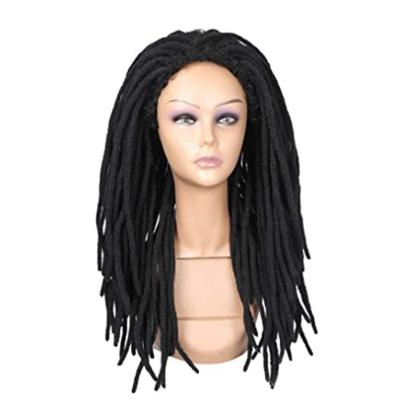 China Afro Wave Dreadlock Wig Long Braided Wig Hair Natural Looking Synthetic Dreadlock Wigs For Black Women And Men (Black) for sale