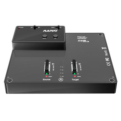 China Offline Clone 1:1 MAIWO/customize dual bay nvme m.2 ssd duplicator docking USB-c 10Gbps.black color, for main M ngff ssd 4tb for sale