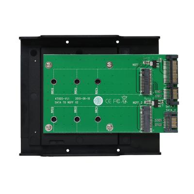 China > support M.2 SATA MAIWO 2xSATA to 2xM.2 SATA SSD converter card with tray design fix bracket in 3.5