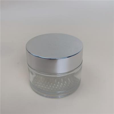 China 100ml Cosmetic Clear Glass Cream Jars Skin Care Eye Face Cream Lotion Cosmetic Bottles With Aluminum Lid for sale