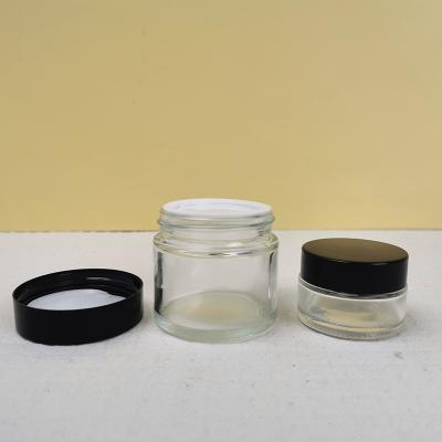 China Clear Glass Jar 20ml 60ml Glass Jar For Facial Cream Glass Cosmetic Jars For Skin Care for sale