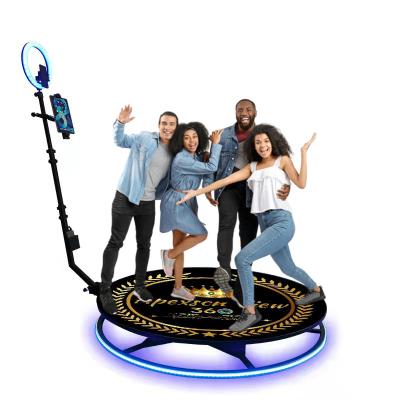 China DHL Quickly Shipped Portable Magic Selfie Mirror Photo Booth 360 Automatic Slow Rotating 360 Photo Booth With Ring Light 80cm for sale