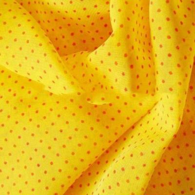 China New design 100% Shrink-resistant polyester gasa dot printed chiffon fabric for chiffon dresses for sale