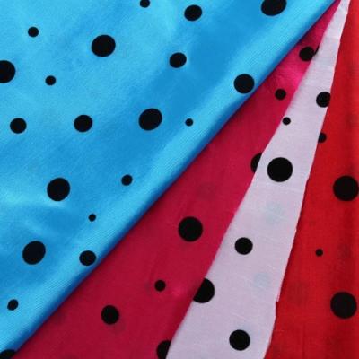 China Anti-Static Flocking Variety Of Color Dot 2 Tone Taffeta 100 Polyester Lining Fabric for sale