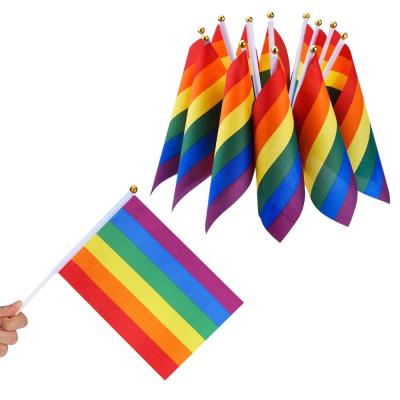 China Outdoor Flagpole FLYING Manual Hand Control Tapered LGBT Gay Rainbow P Flagpole 5m Event or Festival Aluminum Hand Flag Stick Flag for sale