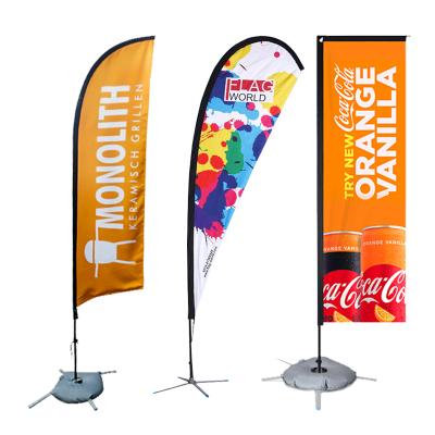 China Scrolling Shop Trade Show Display Swooper Flying Double Sided Feather Flag With Cross Base And Water Bag for sale