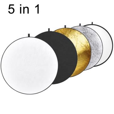 China SOLID COLOR YC 110cm 5 in 1 (silver/translucent/gold/white/black) photographic equipment background folding reflector panel silver reflec for sale