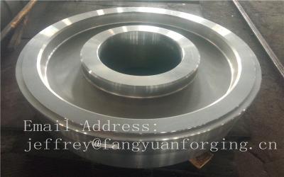 China EN JIS ASTM AISI BS DIN Pressure Vessel Forged Weel Blanks Parts Grinding Wheel Helical Ring Gear Wheel for sale