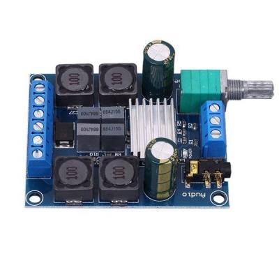 China 2x50W Digital Amplifier Power Supply Module Amplifier Circuit Board Dual Channel DC 50W+50W 12v 24v 63*51*22mm for sale