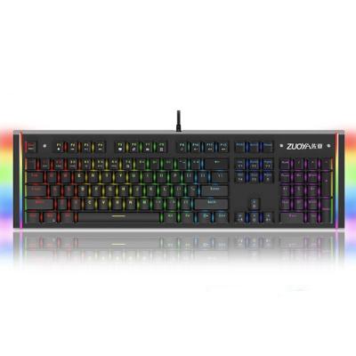 China Plug and Play Mechanical Keyboard RGB Red Luminous Metal Shaft Green Green Gaming Keyboard E-sport Russian Keyboard for sale