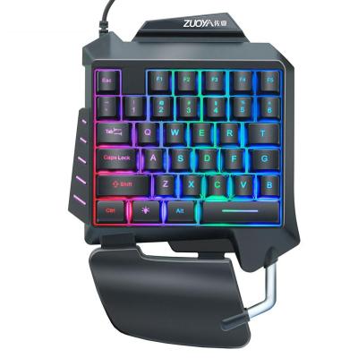 China Anti-ghosting G92 35 Keys Gaming One Hand Membrane Keyboard One Hand Numeric Keypad Ergonomic Keyboard for Laptop Desktop PC Computer PUBG for sale